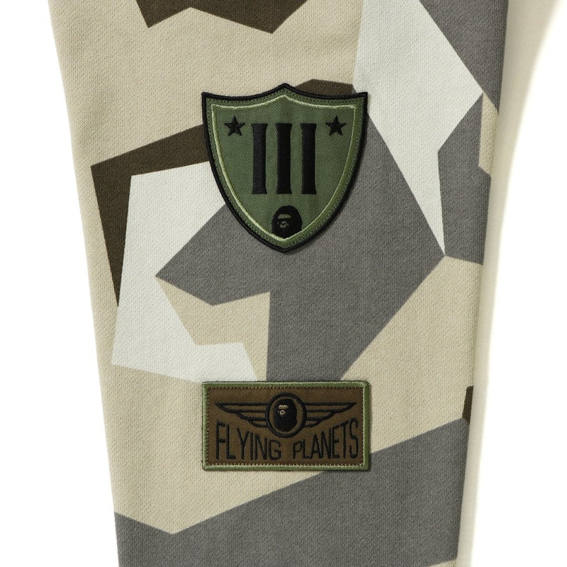 BAPE Splinter Camo Patched Wide Crewneck Beige