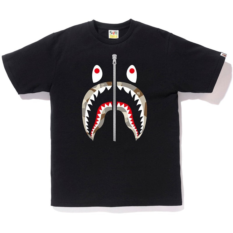 BAPE Splinter Camo Shark Tee Black/Beige