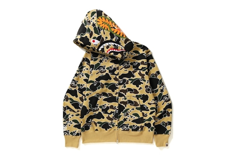 BAPE Sta Camo Shark Full Zip Hoodie Yellow