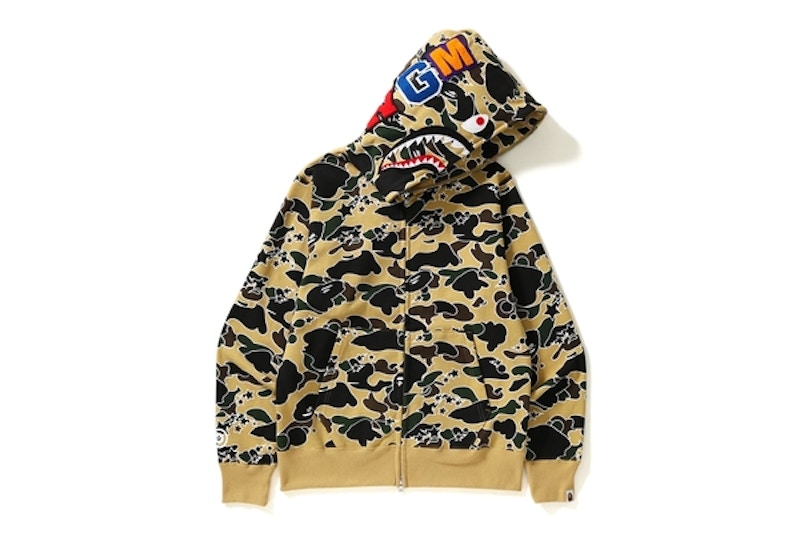 BAPE Sta Camo Shark Full Zip Hoodie Yellow