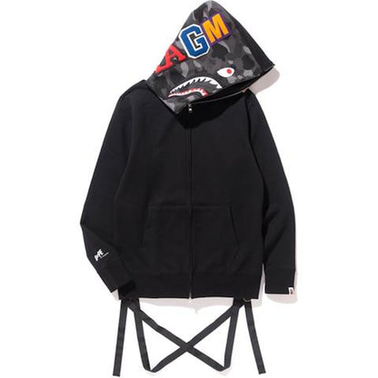 BAPE Stampd Shark Full Zip Hoodie Black