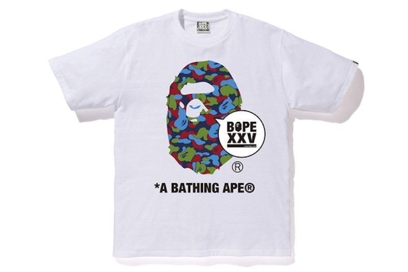 BAPE Store Singapore XXV Ape Head Tee White