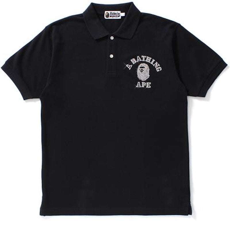 BAPE Swarovski College Polo Polo Black