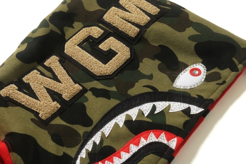 BAPE Swarovski Shark Full Zip Hoodie Red