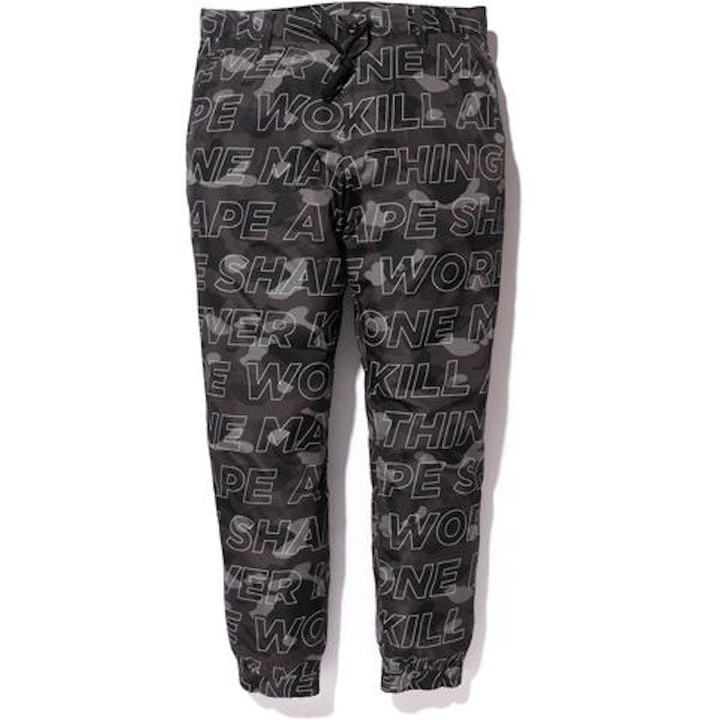 BAPE Text Color Camo Jogger Pants Pants Black