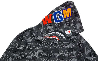 BAPE Text Color Camo WGM Wappen Shark Black