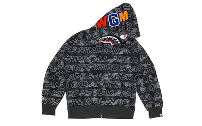 BAPE Text Color Camo WGM Wappen Shark Black