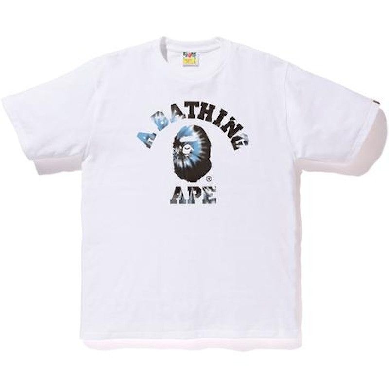 BAPE Tie Dye College Tee White/Blue