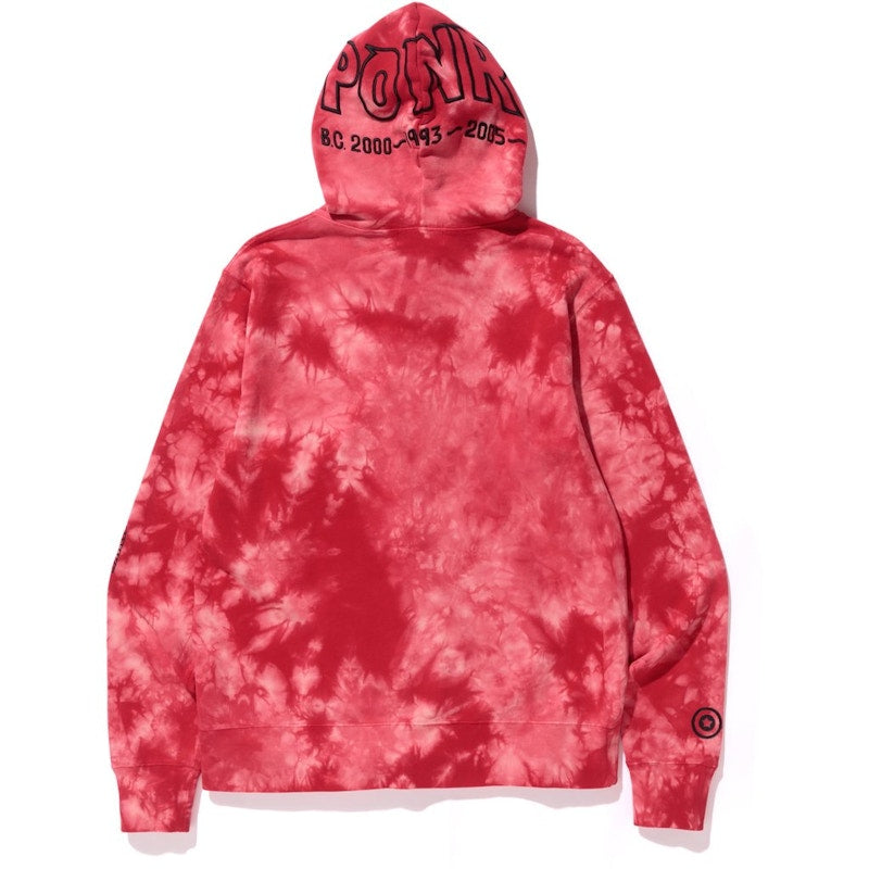 BAPE Tie Dye Shark Wide Full Zip Hoodie Red