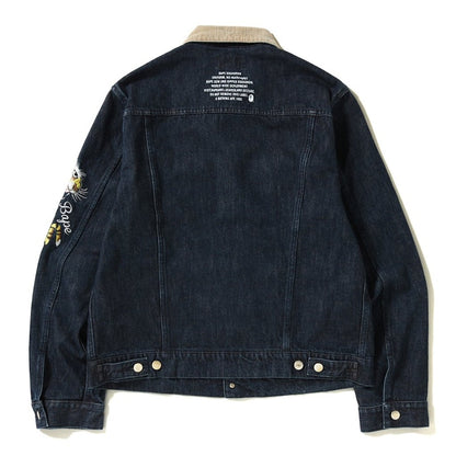 BAPE Tiger Embrodery Wide Denim Jacket Indigo