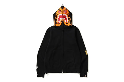 BAPE Tiger Full Zip Color Embroidery Hoodie Black
