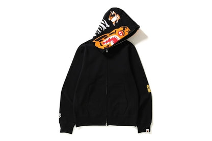 BAPE Tiger Full Zip Color Embroidery Hoodie Black
