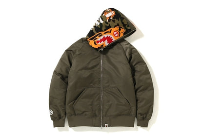 BAPE Tiger Hoodie Down Jacket Olive
