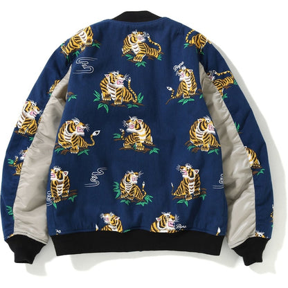 BAPE Tiger Pattern Cotton Jacket Navy