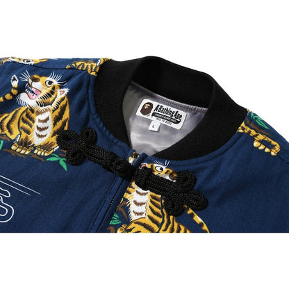 BAPE Tiger Pattern Cotton Jacket Navy