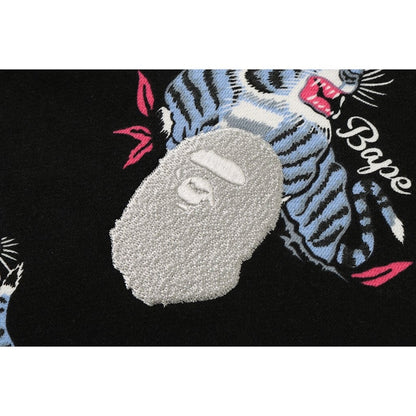 BAPE Tiger Pattern Crewneck Black