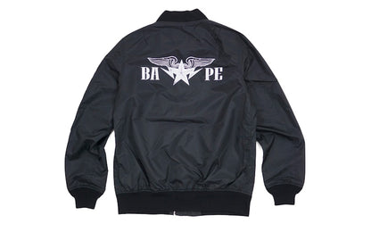 BAPE Twinsta Lightweight Windbreaker MA1 Bomber Jacket Black