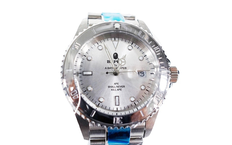 BAPE Type 1 Bapex Watch Silver