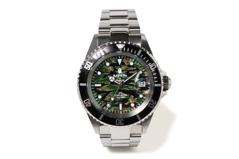 BAPE Type 1 Tiger Camo Bapex Watch Tiger Camo/Silver