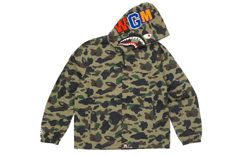 BAPE Ultimate 1st Camo Shark Hooded Jacket Green