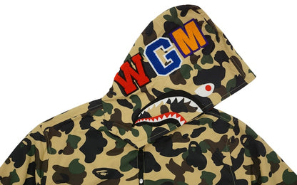 BAPE Ultimate 1st Camo Shark Hooded Jacket Yellow