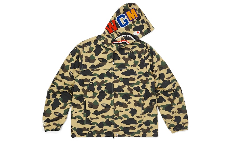 BAPE Ultimate 1st Camo Shark Hooded Jacket Yellow