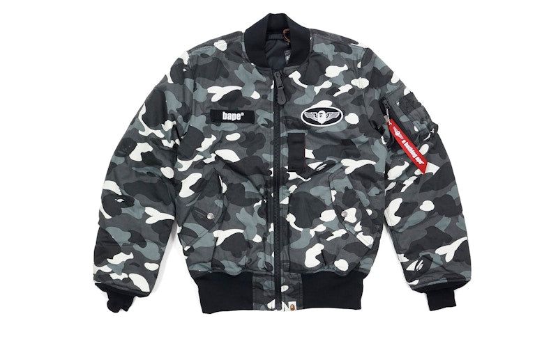 BAPE Ultimate City Camo MA1 Bomber Jacket Black/Glow