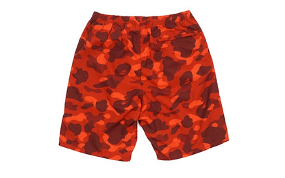 BAPE Ultimate Color Camo Beach Shorts Red