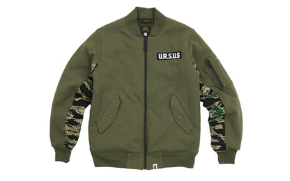BAPE Ursus Tiger Camo Accent Sweat MA1 Jacket Green
