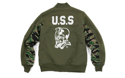 BAPE Ursus Tiger Camo Accent Sweat MA1 Jacket Green