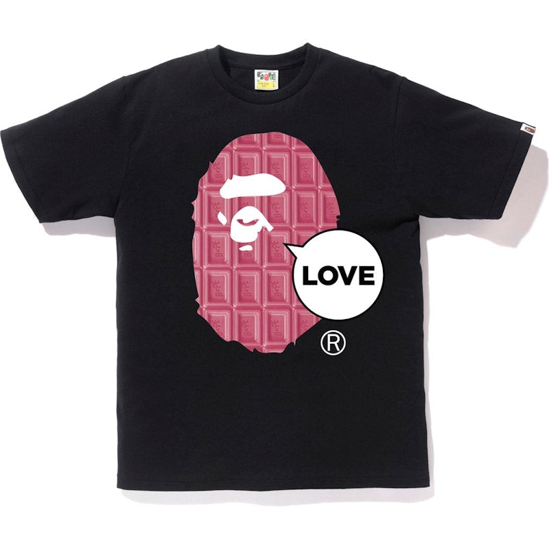 BAPE Valentine Chocolate Love Ape Head Tee Black
