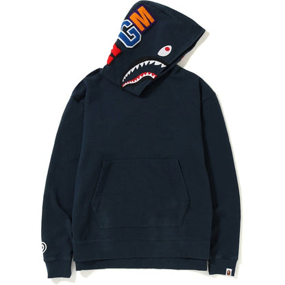 BAPE Vintage Wash Shark Wide Pullover Hoodie Navy