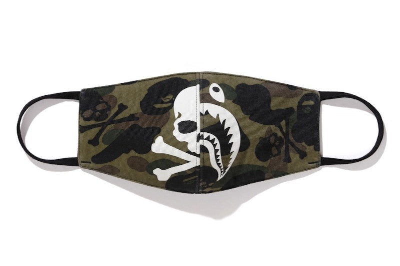 BAPE Vs Mastermind Half Skull Half Shark 1st Camo Mask Green
