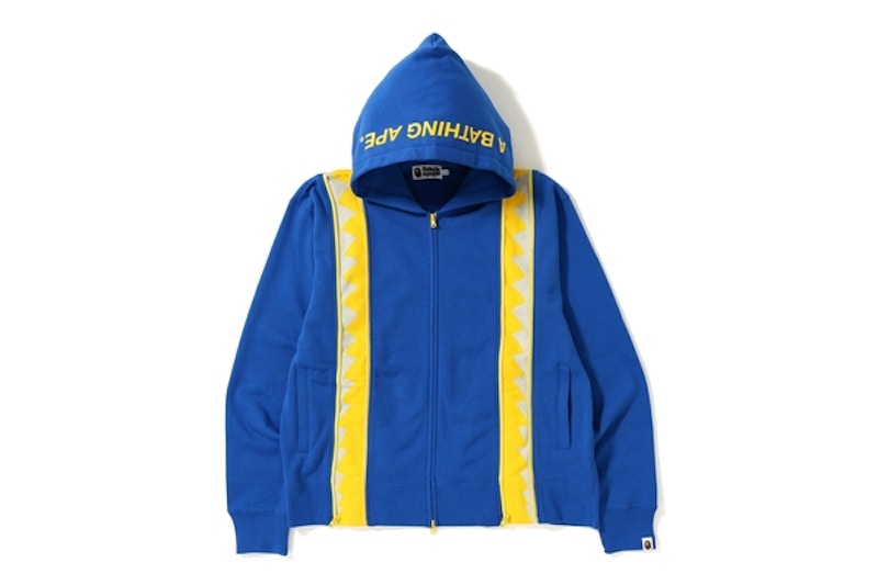 BAPE Wide Zip Full Zip Hoodie Blue