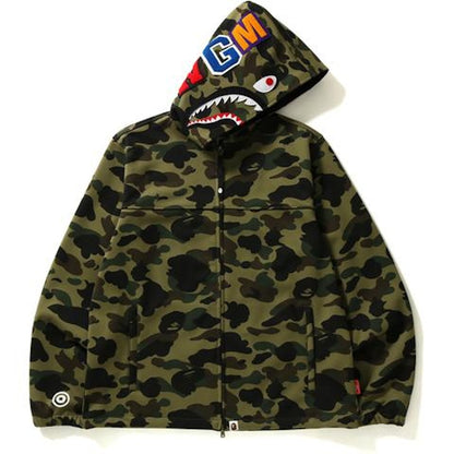 BAPE Windstopper 1st Camo Shark Hoodie Jacket Jacket Green