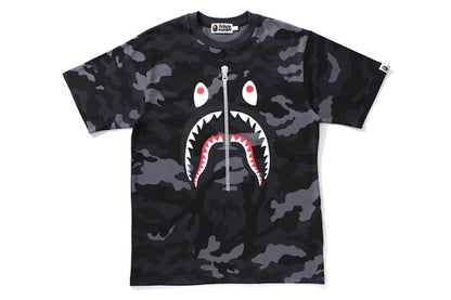BAPE Woodland Camo Shark Tee Black
