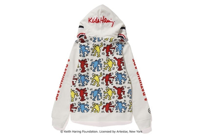 BAPE X Keith Haring Shark Full Zip Hoodie 2 (Ladies) White