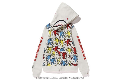 BAPE X Keith Haring Shark Full Zip Hoodie 2 (Ladies) White