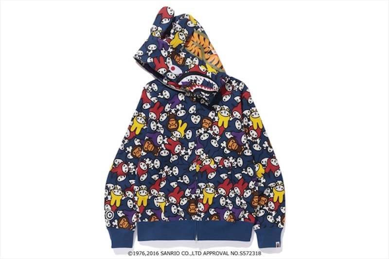 BAPE X My Melodyshark Full Zip Hoodie Multicolor