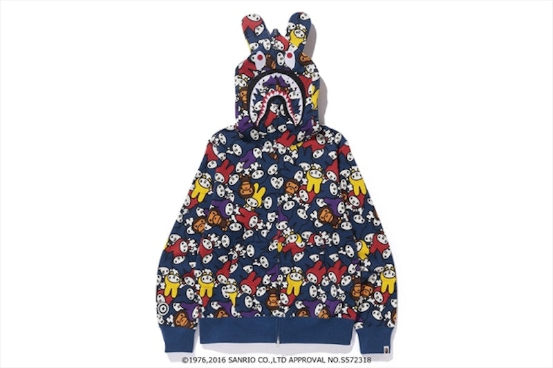 BAPE X My Melodyshark Full Zip Hoodie Multicolor