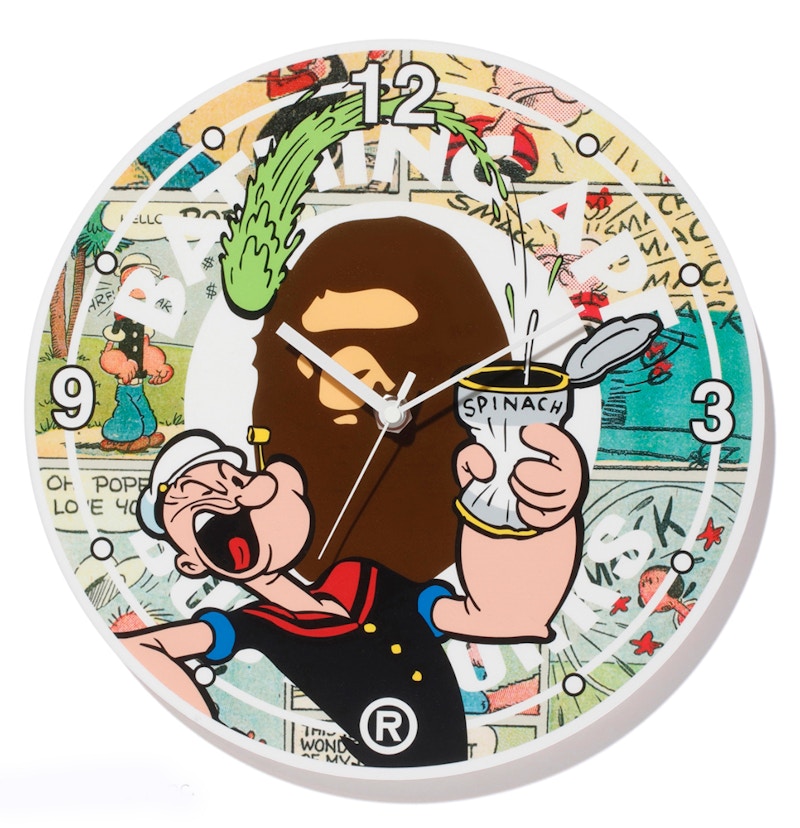 BAPE X Popeye Comic Wall Clock Multi