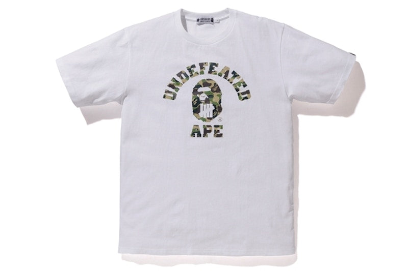 BAPE X Undefeated ABC College ABC Tee White/Green