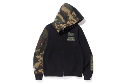 BAPE X Undwoodland Camo Shark Hoodie Black