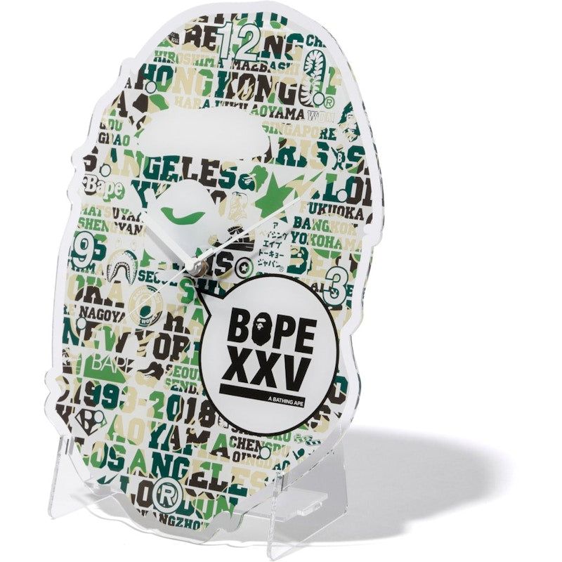 BAPE XXV Ape Head Clock Green