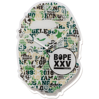 BAPE XXV Ape Head Clock Green