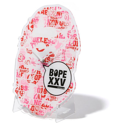 BAPE XXV Ape Head Clock Pink