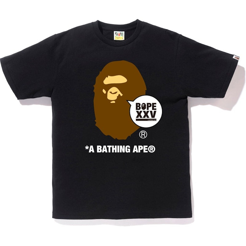 BAPE XXV Ape Head Tee Black