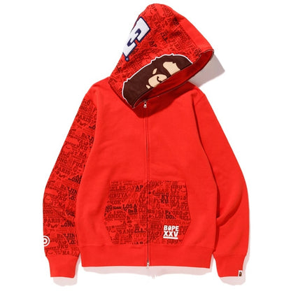 BAPE XXV Cities Camo 2nd Ape Full Zip Hoodie Red