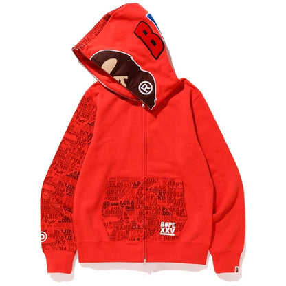 BAPE XXV Cities Camo 2nd Ape Full Zip Hoodie Red