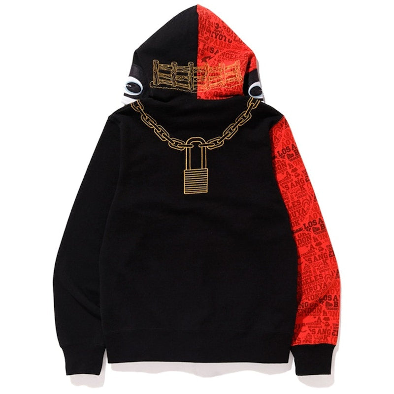 BAPE XXV Cities Camo Holstein Full Zip Hoodie Black/Red